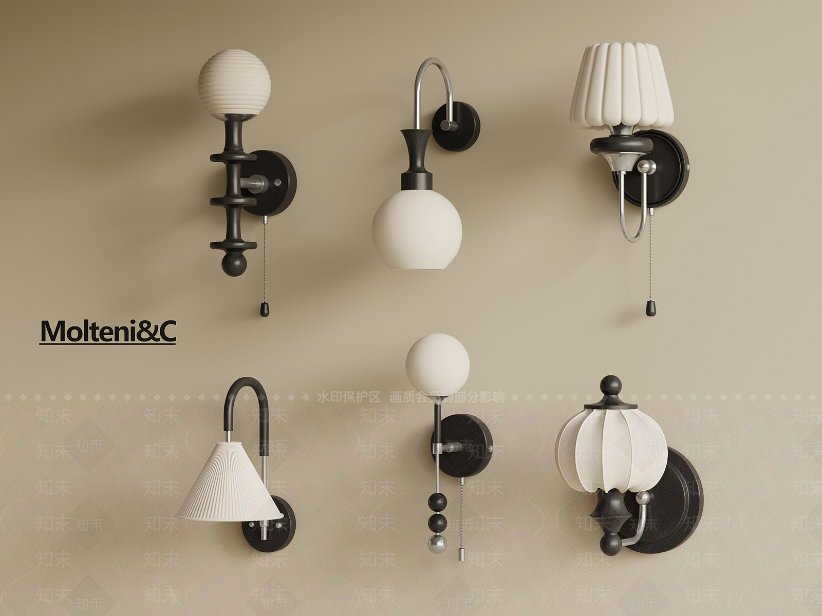 现代法式壁灯SU模型下载【ID:1201309714】