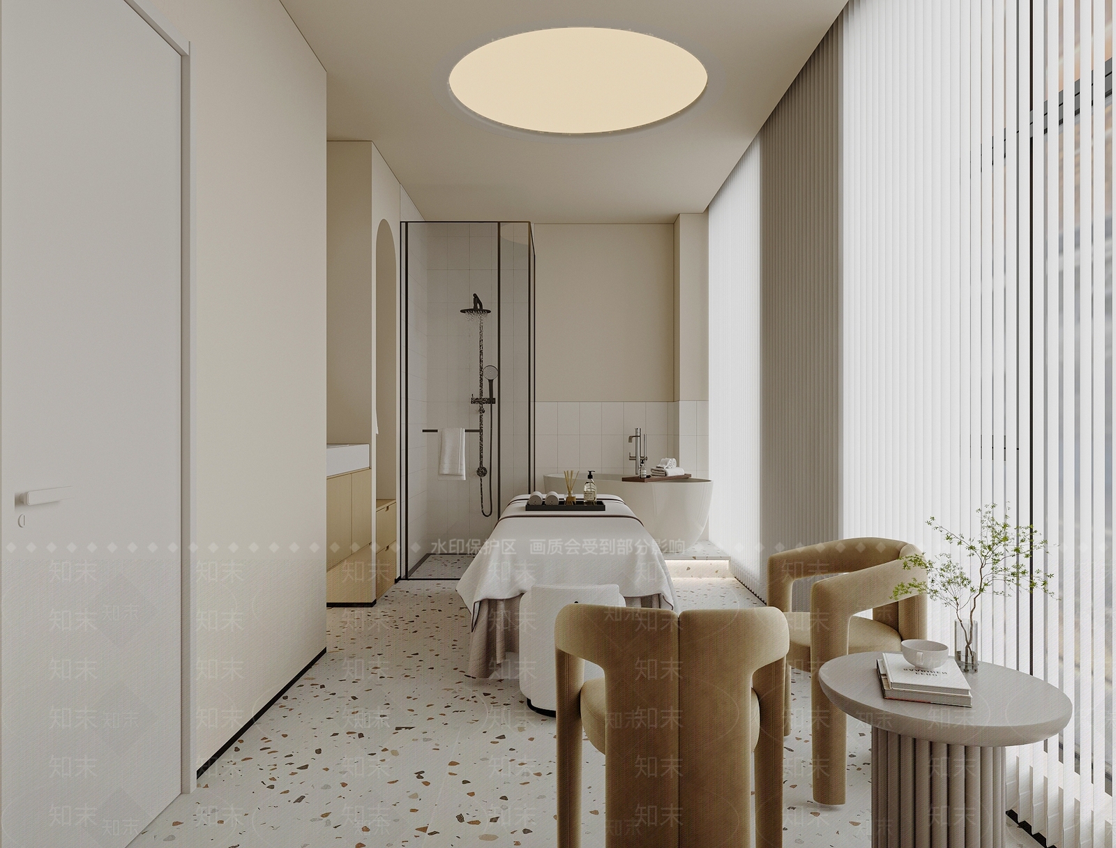 现代奶油美容院3D模型下载【ID:1201310449】