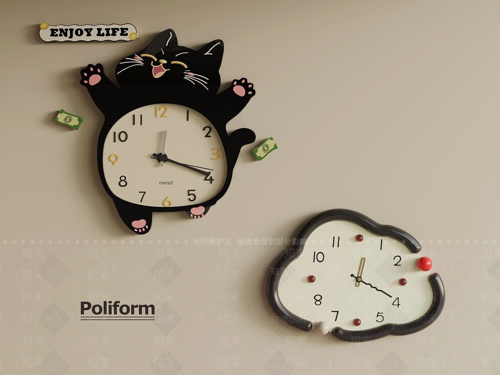 钟表3D模型下载【ID:1201310472】