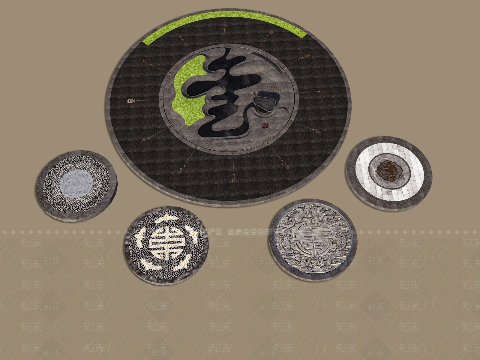 中式庭院小品SU模型下载【ID:1201338096】