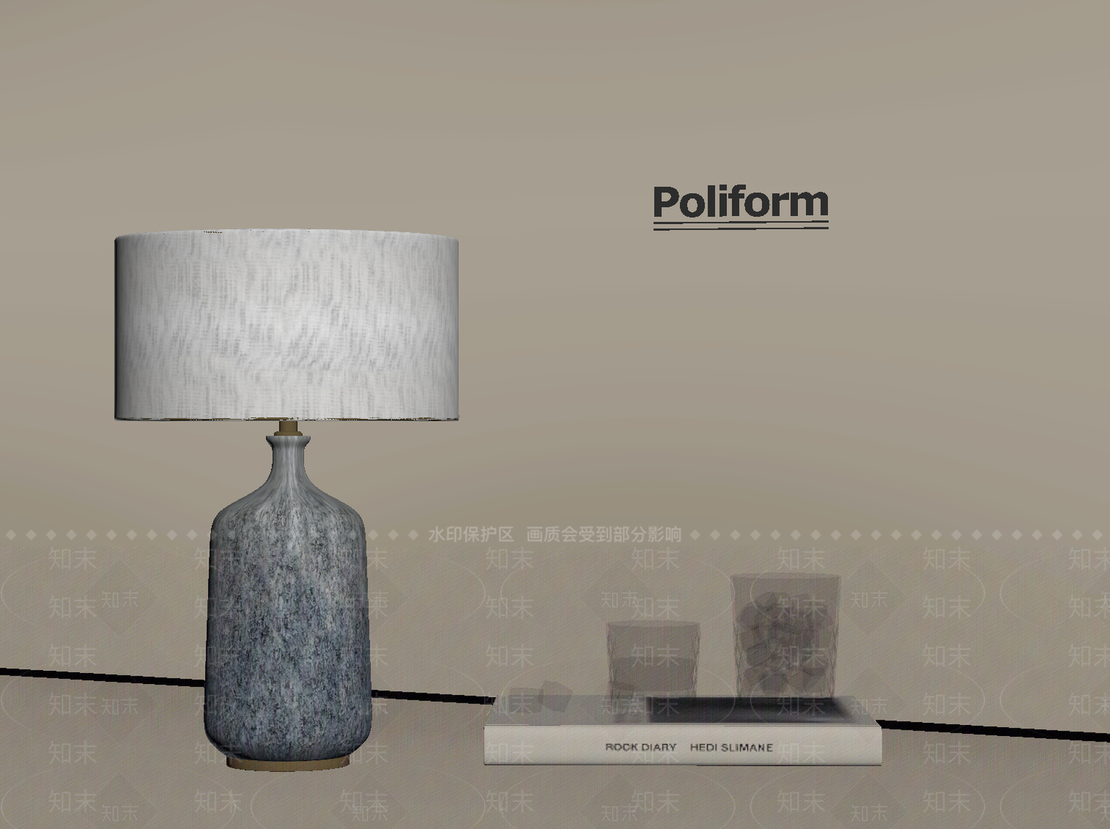 现代台灯SU模型下载【ID:1201311941】