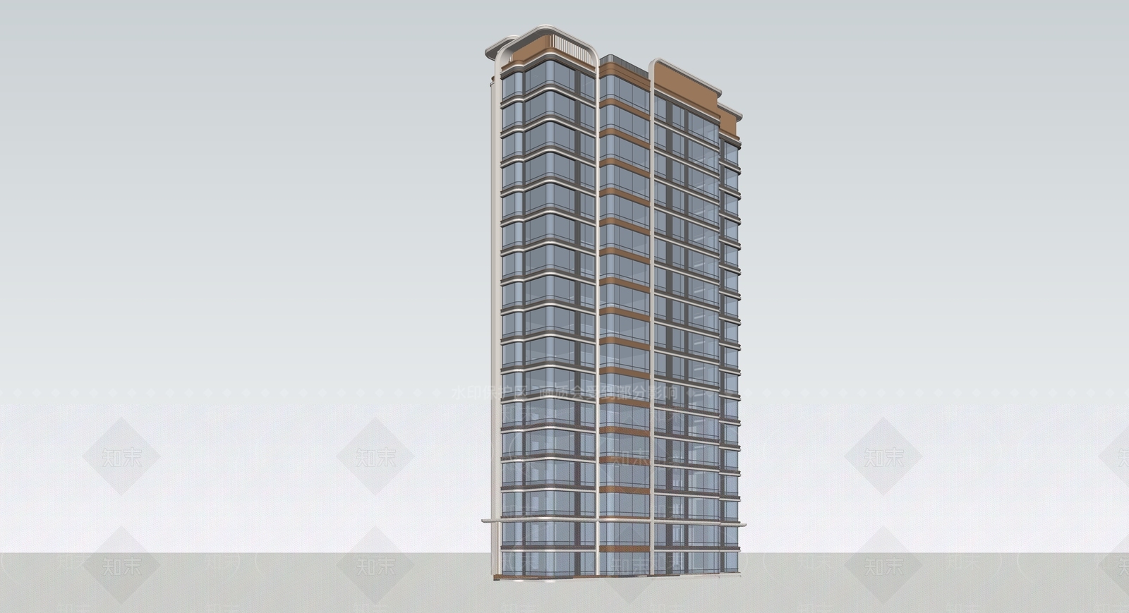 现代新中式小区建筑SU模型下载【ID:1201312224】