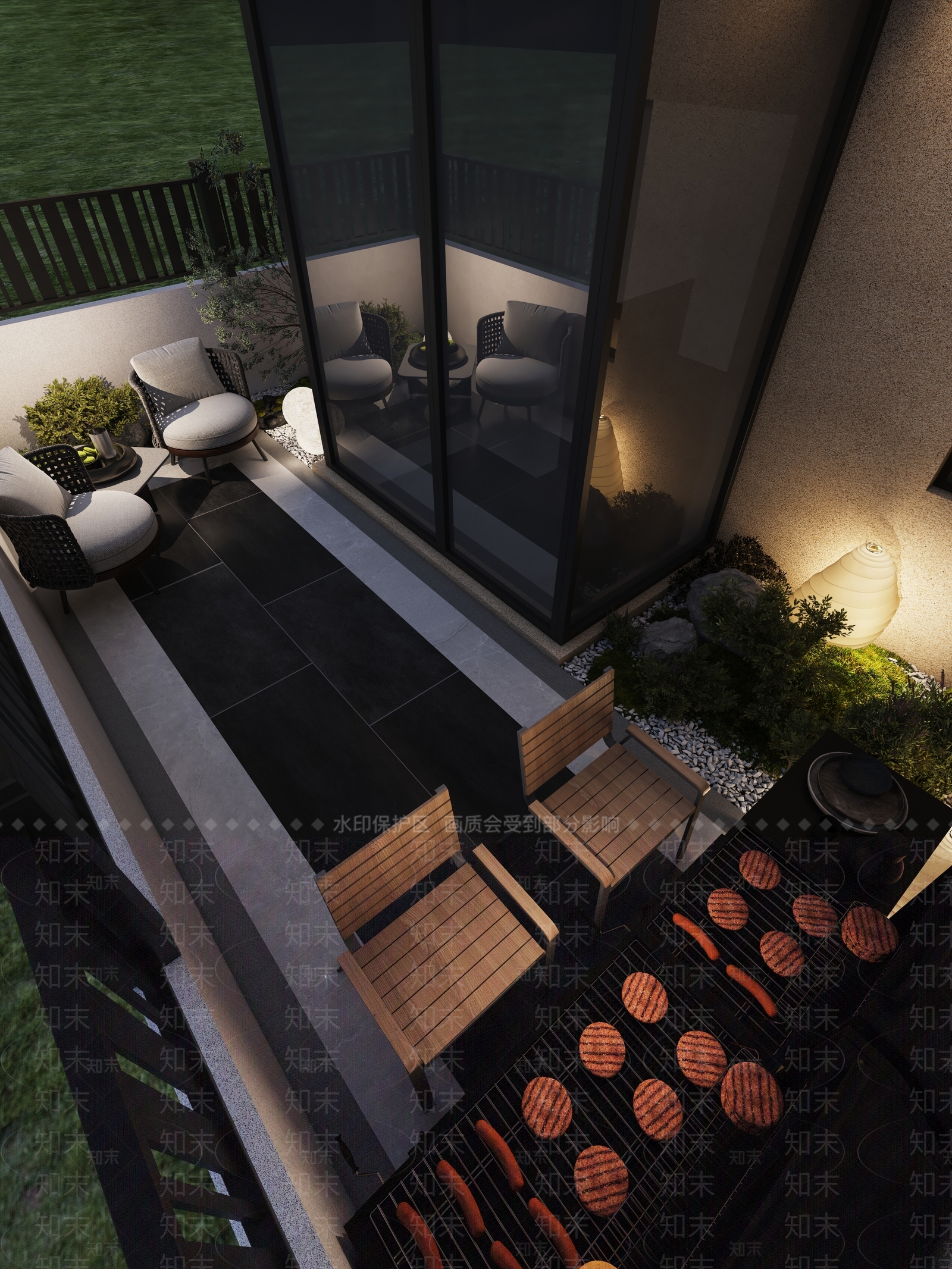 现代轻奢庭院3D模型下载【ID:1201312891】