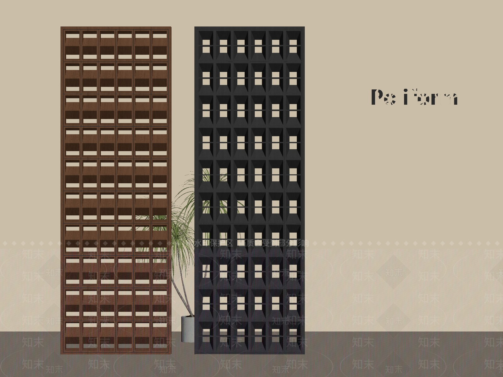 新中式意式隔断SU模型下载【ID:1201313941】