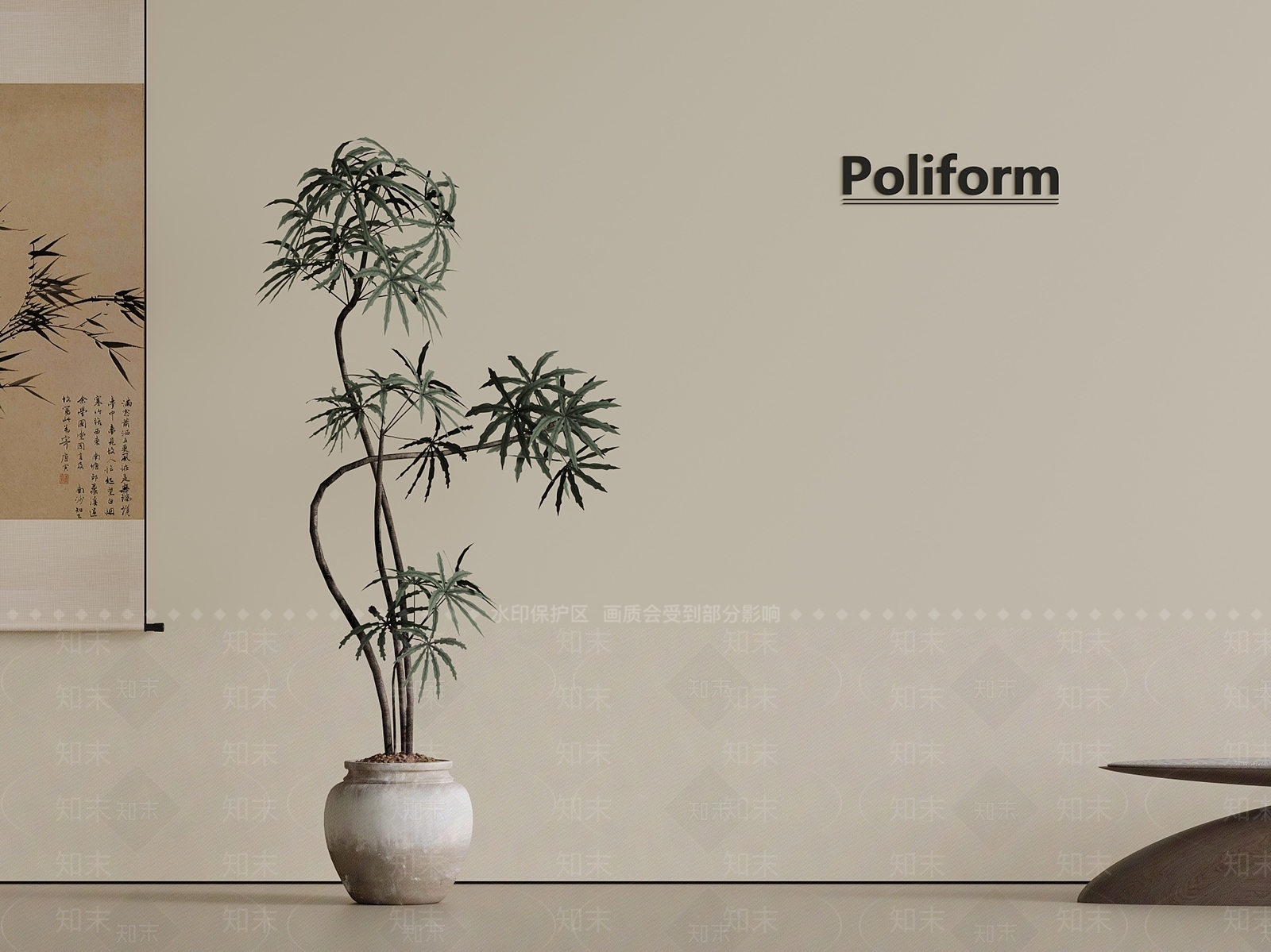 意式中古绿植摆件3D模型下载【ID:1201314373】