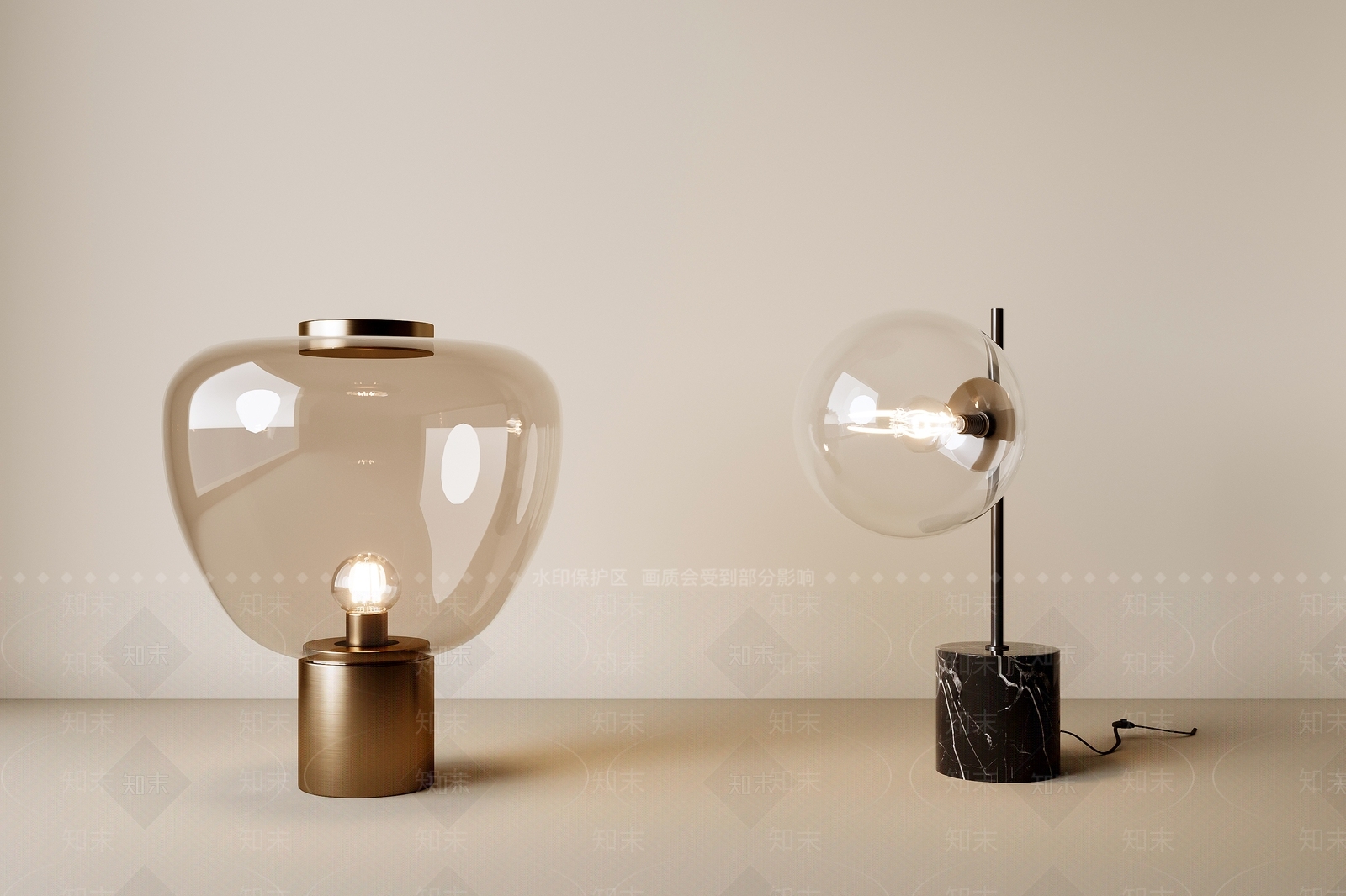 现代意式台灯3D模型下载【ID:1201315575】