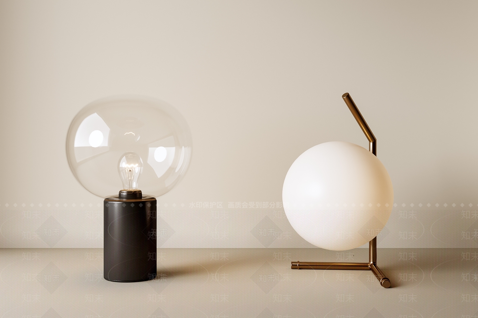 现代意式台灯SU模型下载【ID:1201315640】