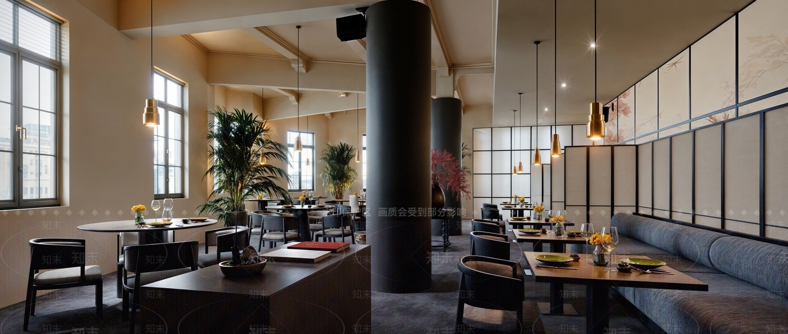 新中式酒店餐厅3D模型下载【ID:1221709893】