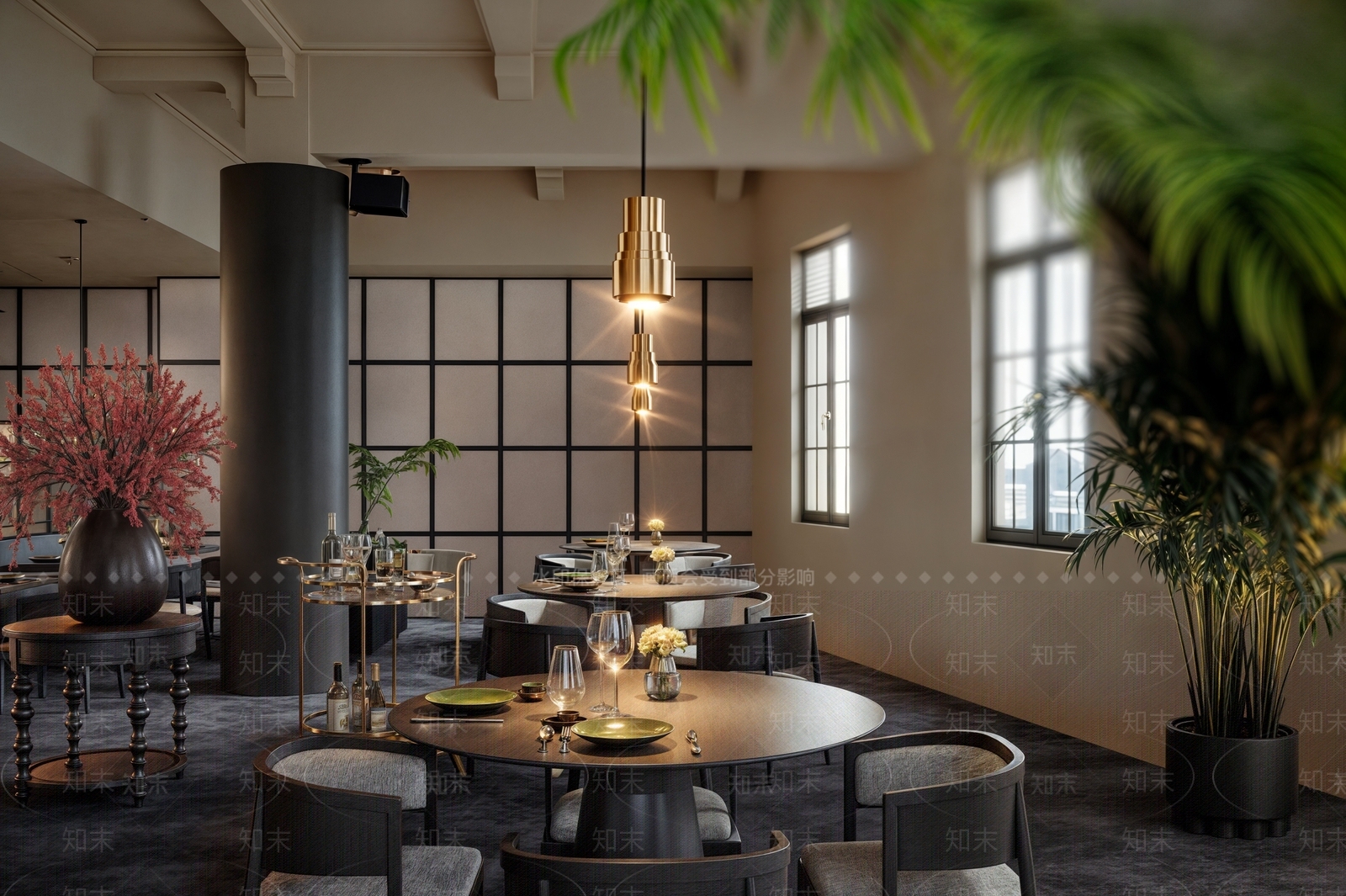 新中式酒店餐厅3D模型下载【ID:1221709893】