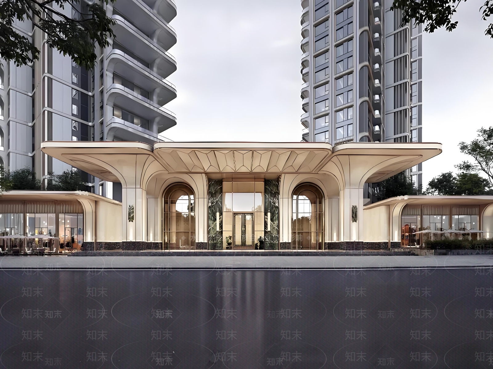 轻奢欧式高层住宅SU模型下载【ID:1201316917】