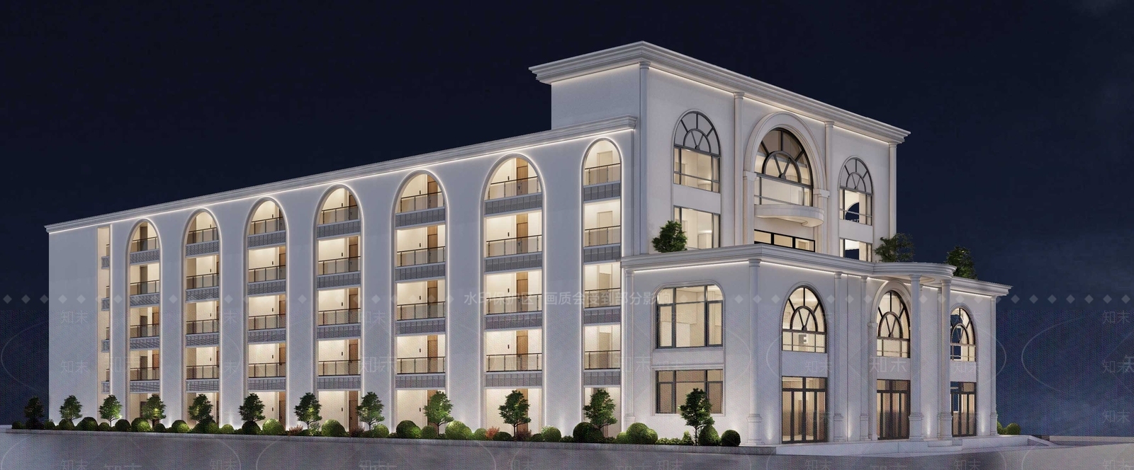 法式简约多层住宅SU模型下载【ID:1201317389】