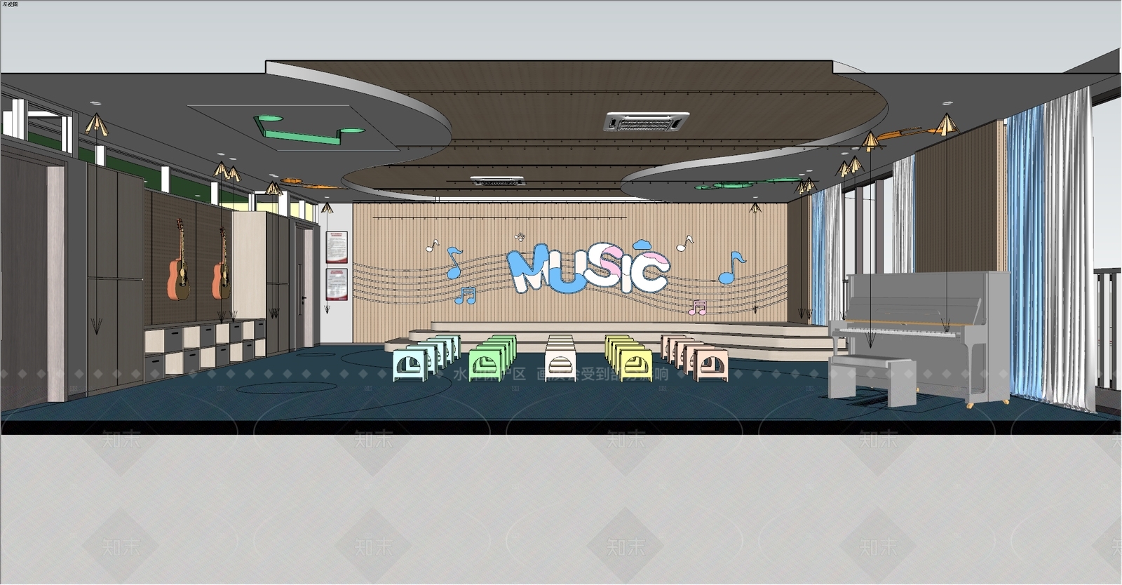 现代其他学校空间SU模型下载【ID:1201319401】