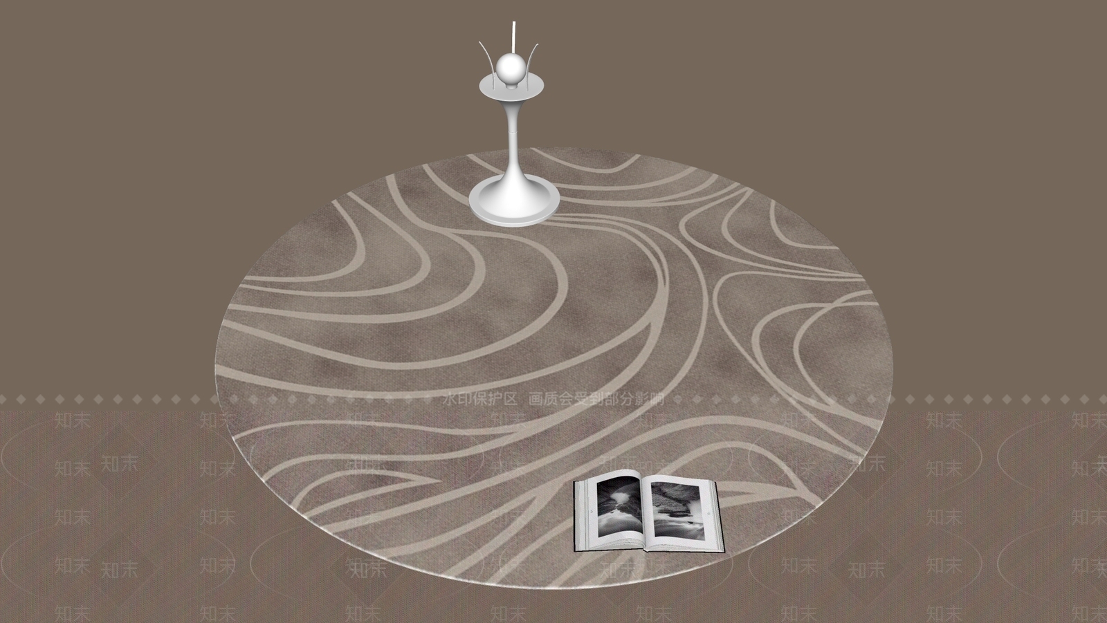 现代中式圆形地毯SU模型下载【ID:1201319712】