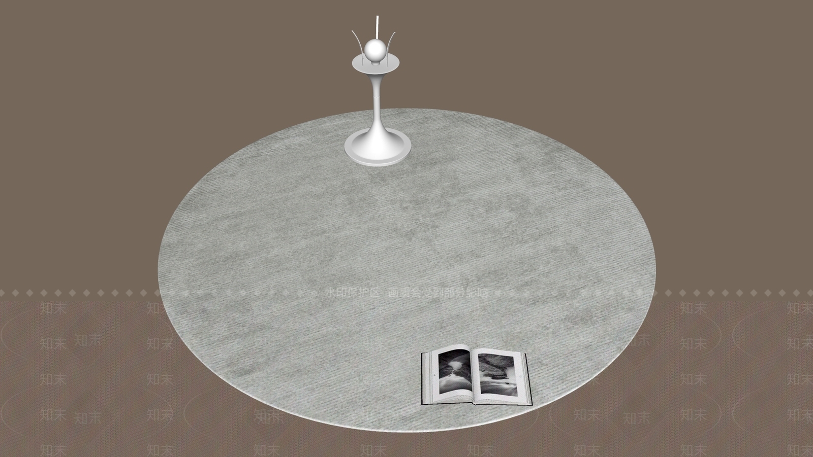 现代简约圆形地毯SU模型下载【ID:1201319754】