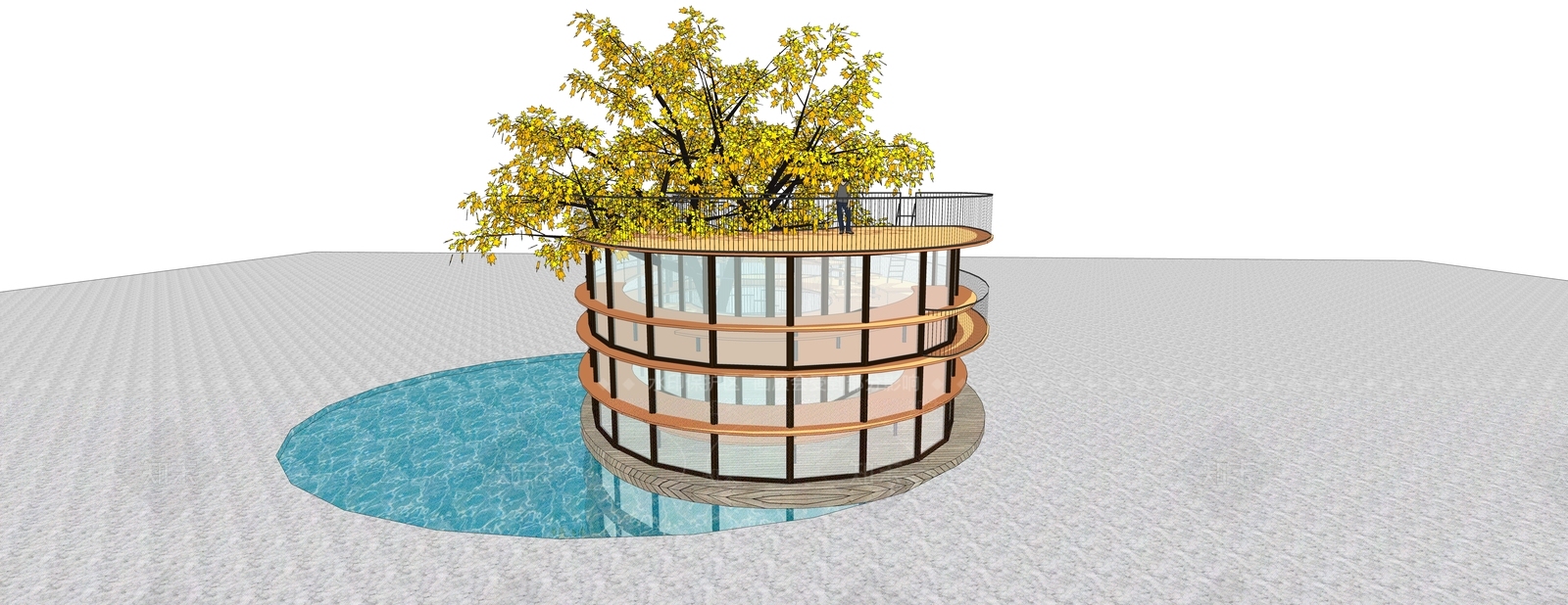 现代其他景观小建筑SU模型下载【ID:1201322410】