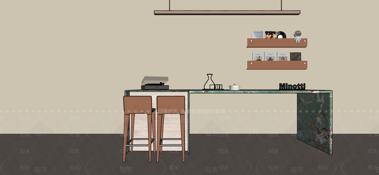 现代轻奢餐桌椅SU模型下载【ID:1201323578】