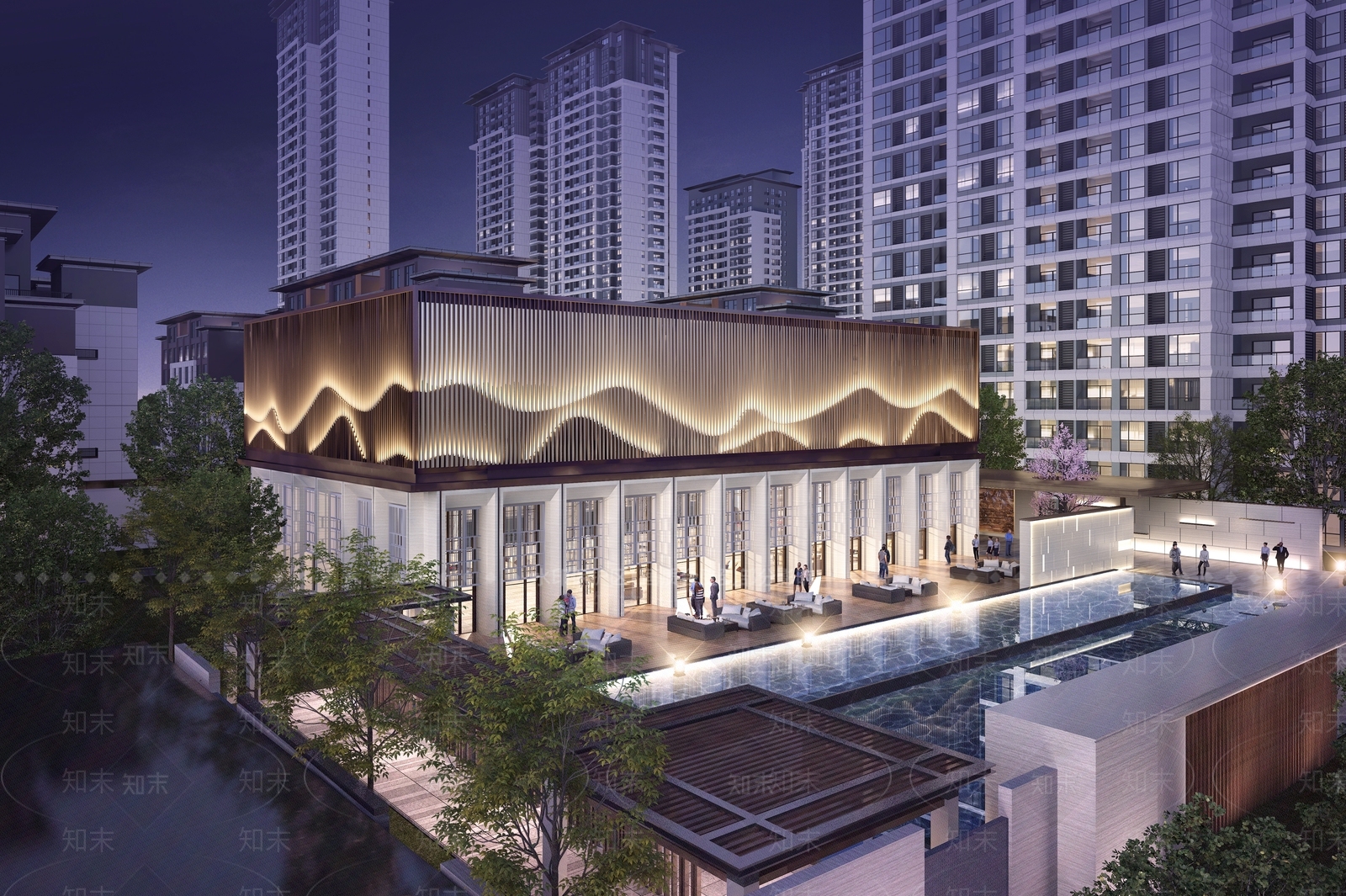 现代售楼处建筑SU模型下载【ID:1201323744】
