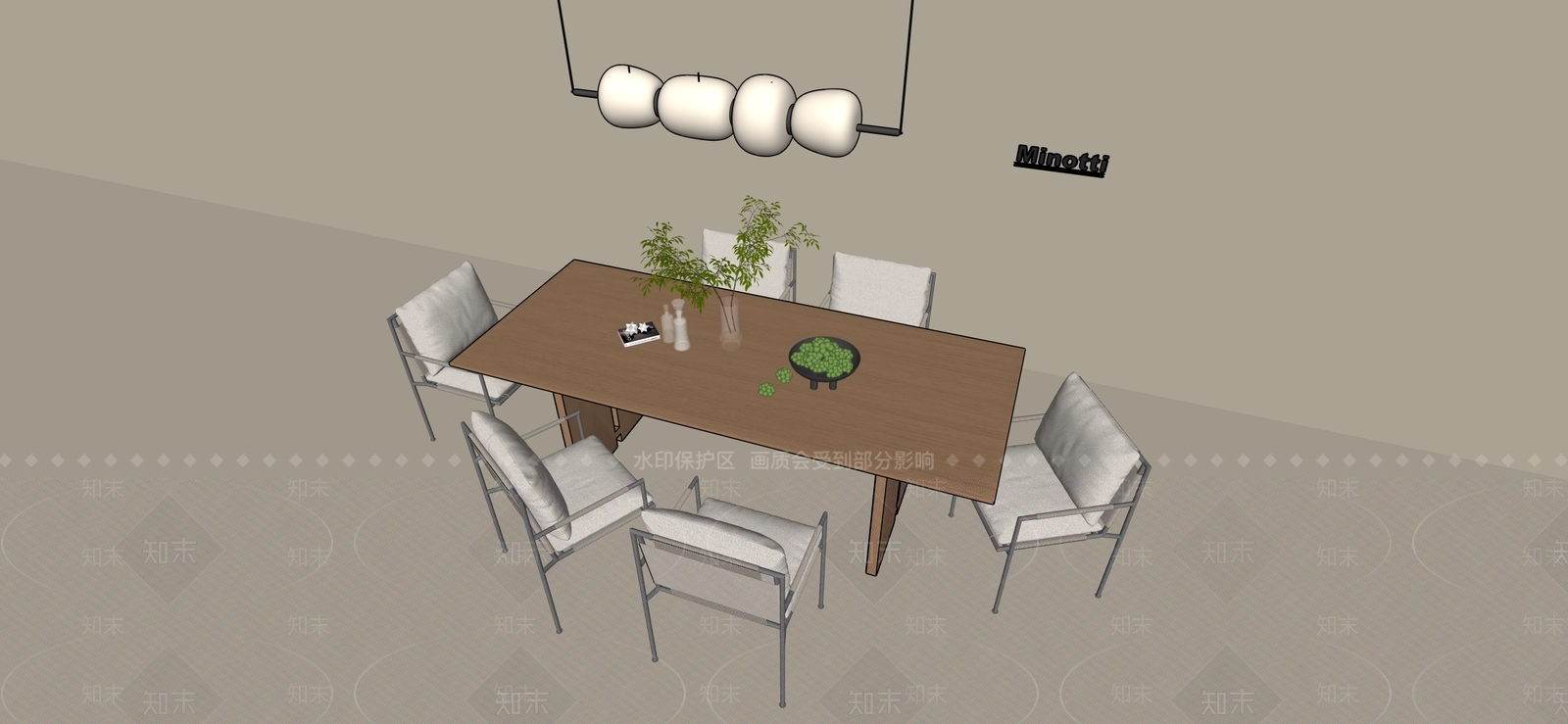 现代北欧餐桌椅3D模型下载【ID:1201324213】
