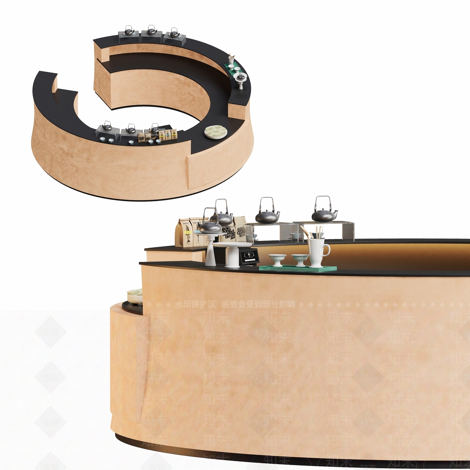 现代极简吧台3D模型下载【ID:1201326466】