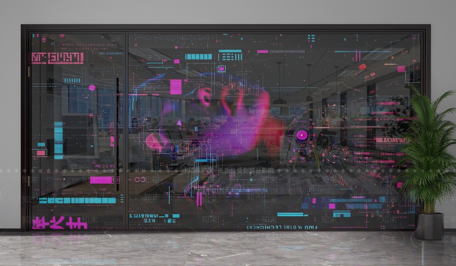 现代隔断3D模型下载【ID:1201329731】