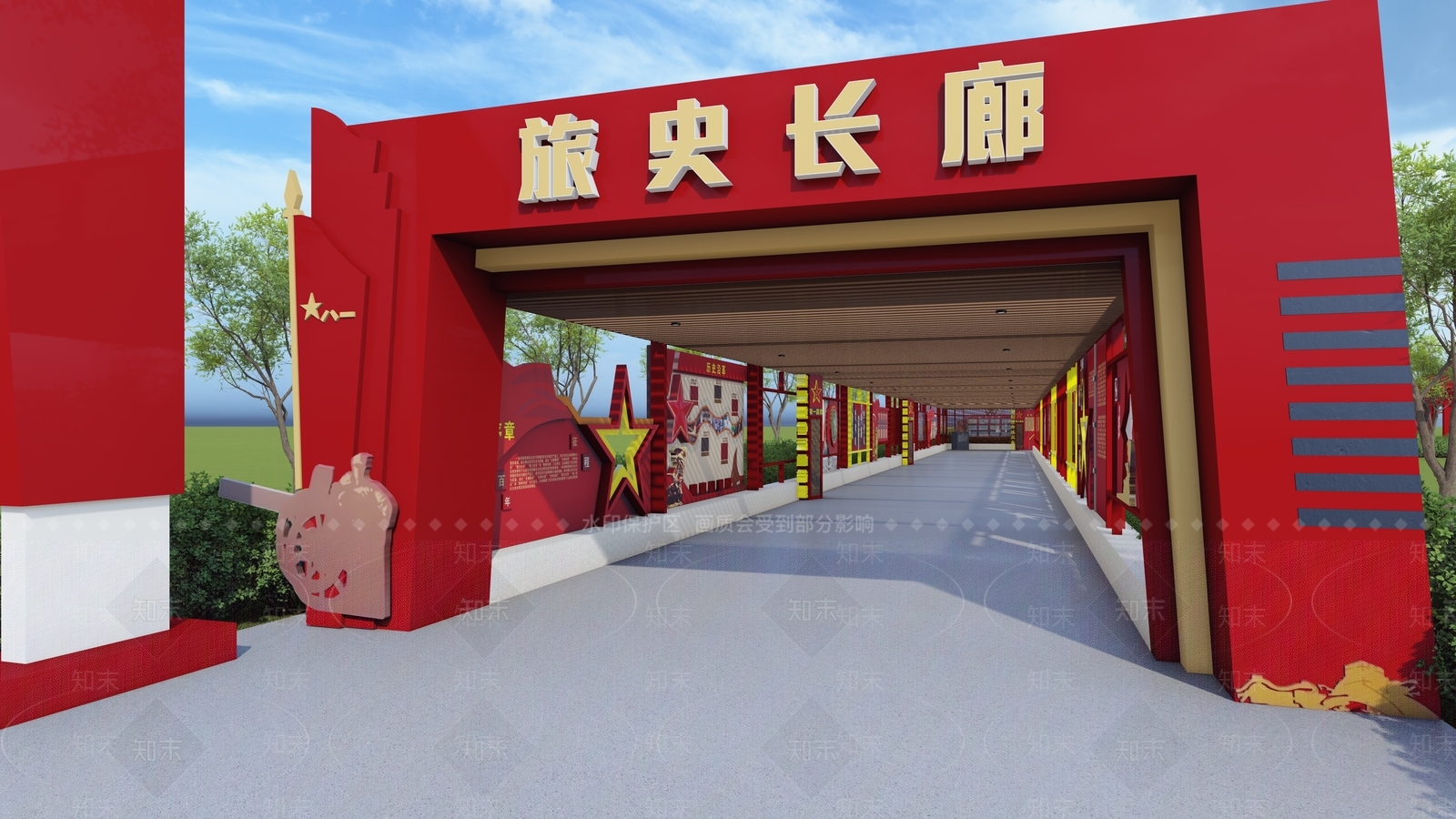 新中式中式其他展览空间美陈SU模型下载【ID:1201329977】
