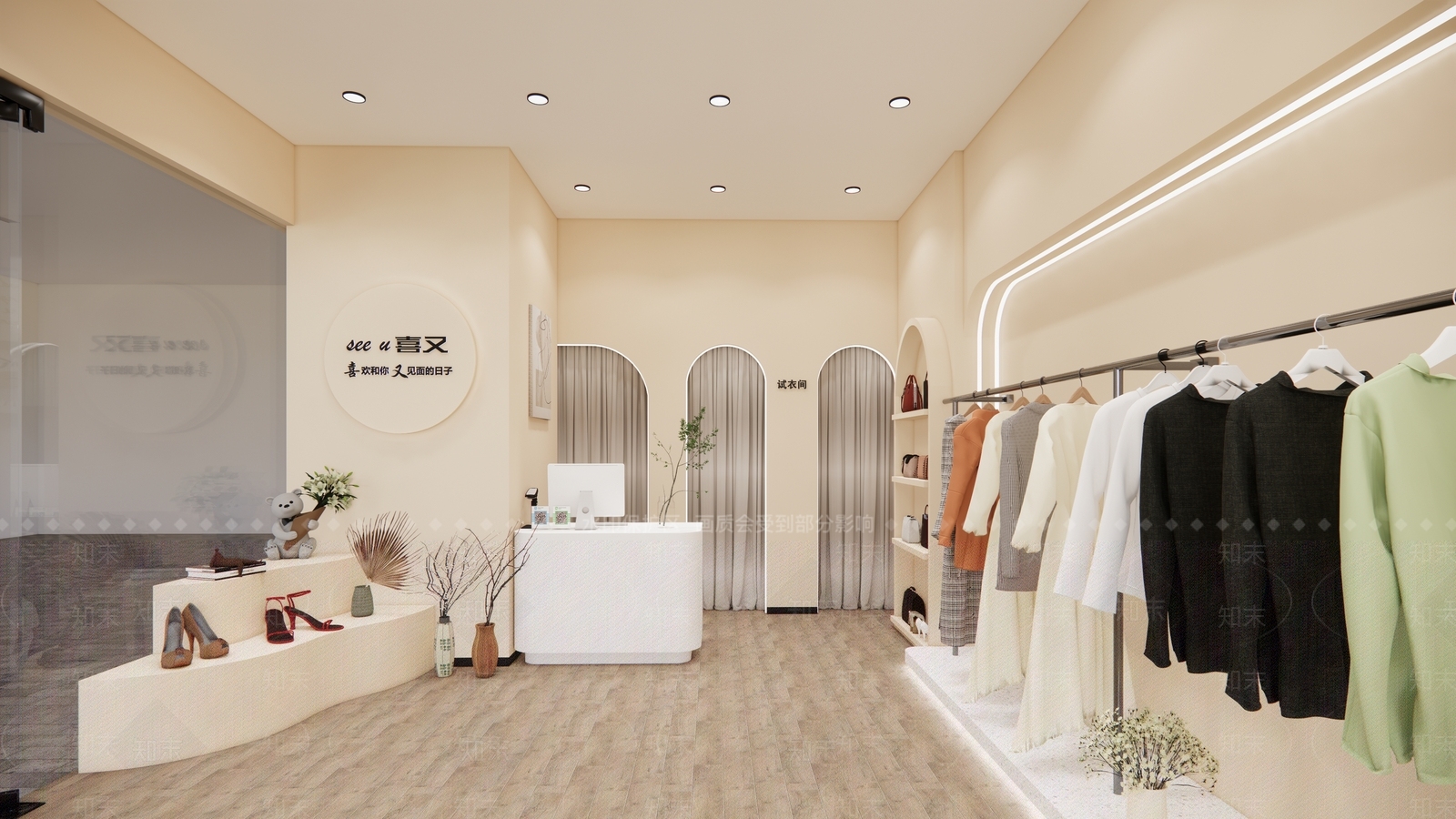 现代服装店SU模型下载【ID:1201330141】