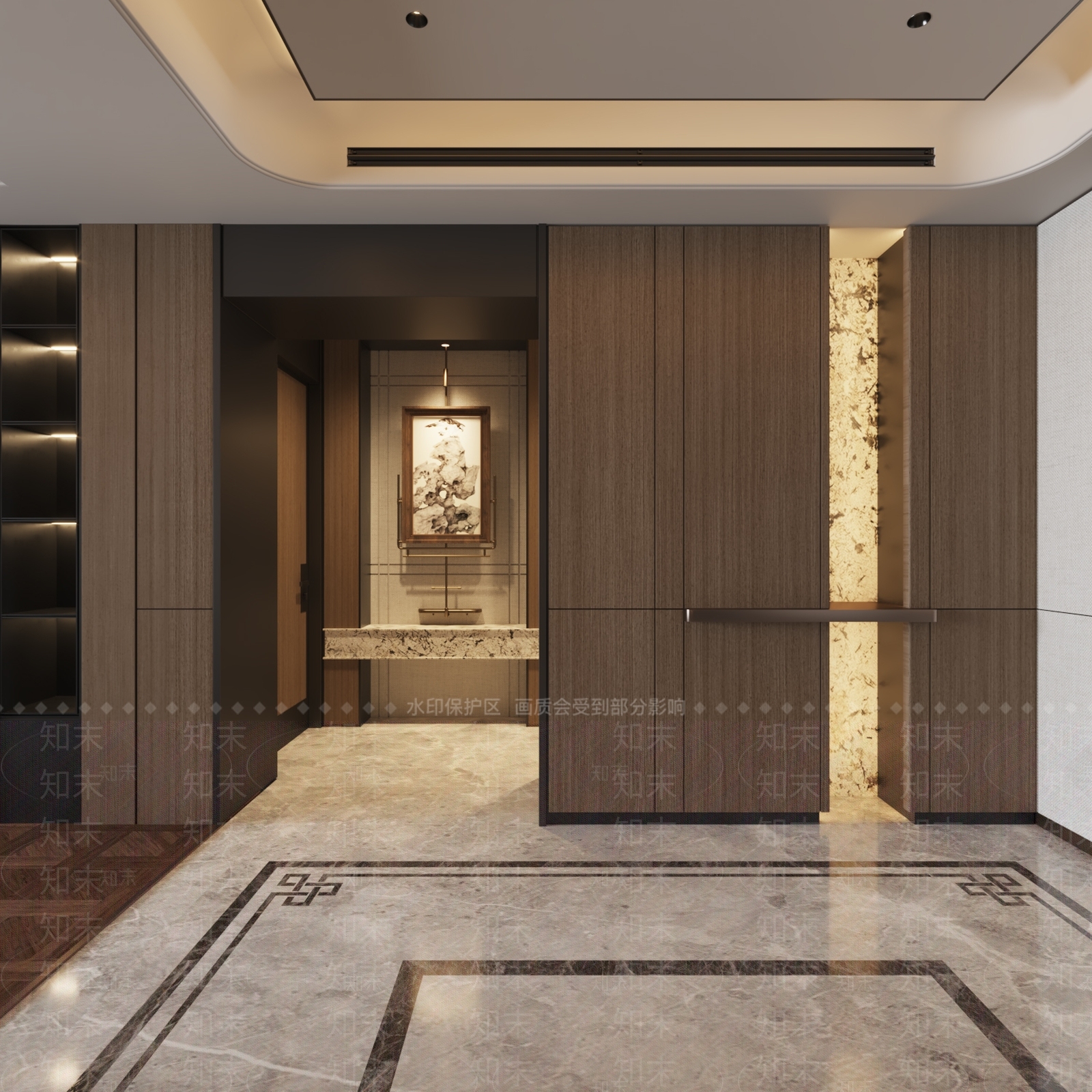 新中式家居客厅3D模型下载【ID:1201331589】