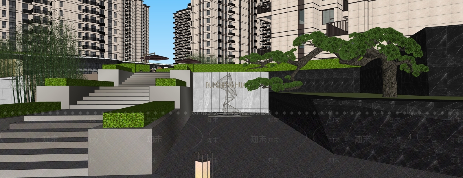 现代口袋公园SU模型下载【ID:1201332286】