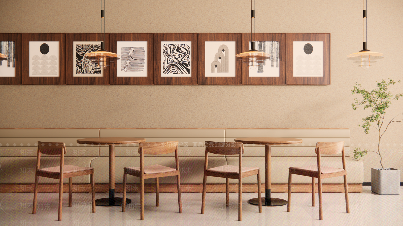 现代咖啡厅SU模型下载【ID:1201332966】