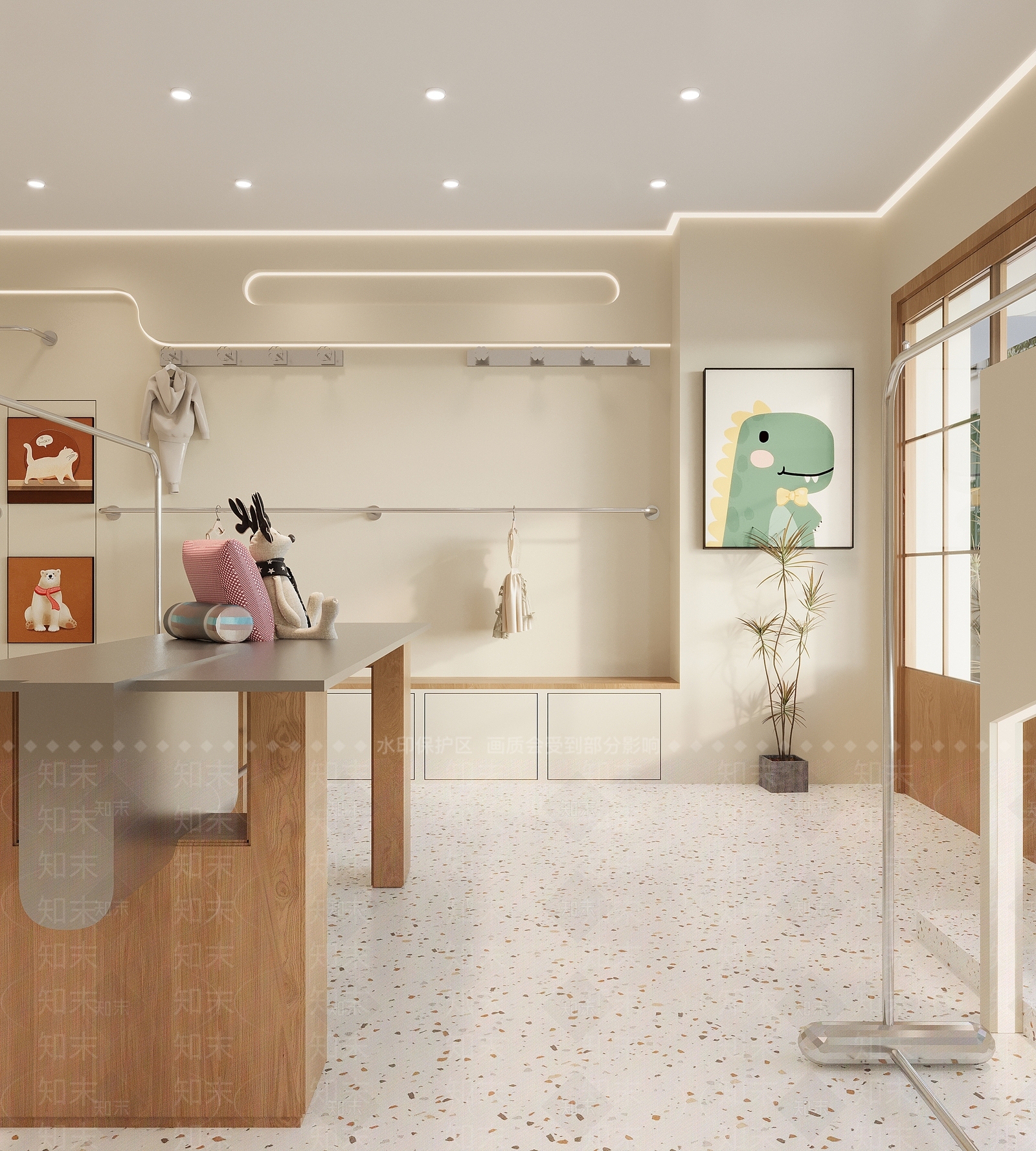奶油服装店3D模型下载【ID:1201333095】
