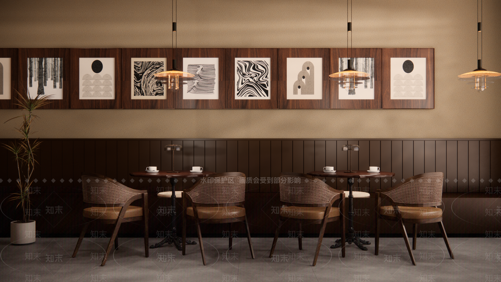 中式复古茶餐厅SU模型下载【ID:1201333150】