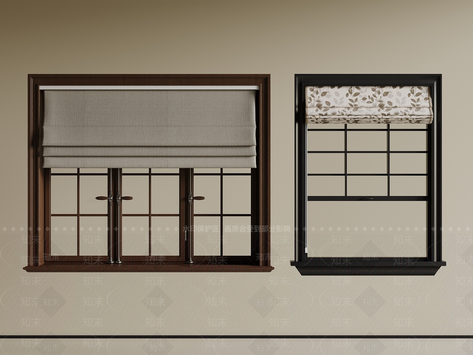 法式平开窗SU模型下载【ID:1201333558】