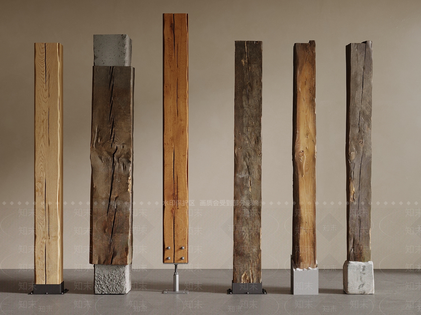 中古柱子3D模型下载【ID:1201334335】