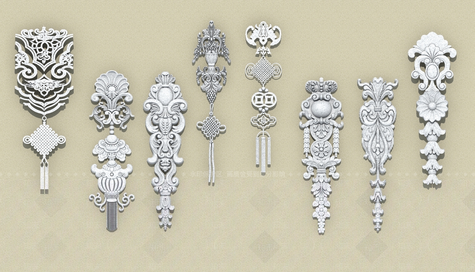 欧式中式雕花SU模型下载【ID:1201335133】