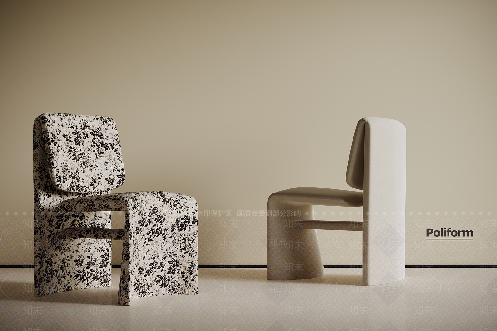 现代中古休闲椅SU模型下载【ID:1201338310】