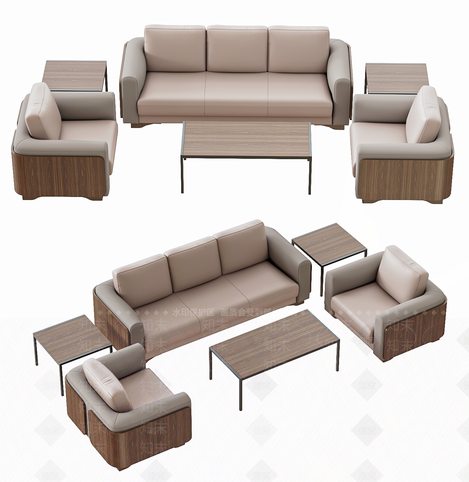 现代办公沙发SU模型下载【ID:1201340024】