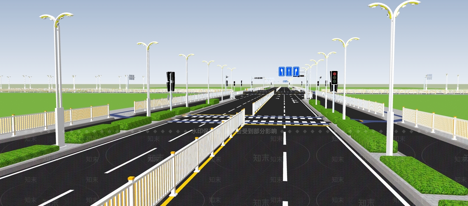 现代车行道路SU模型下载【ID:1201340305】