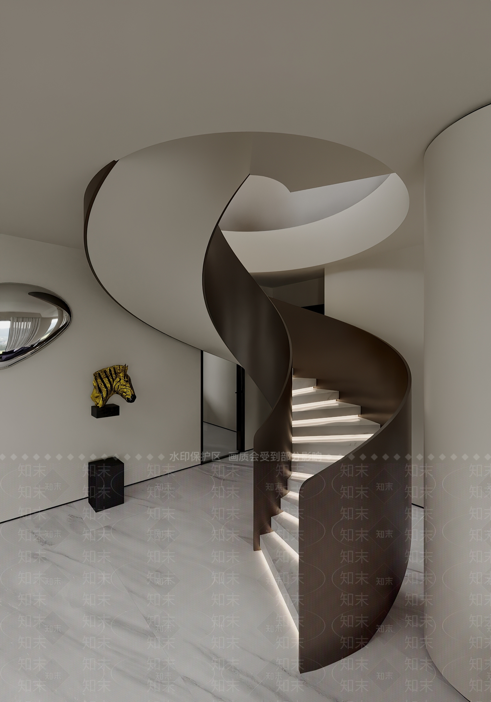 现代旋转楼梯3D模型下载【ID:1201341454】