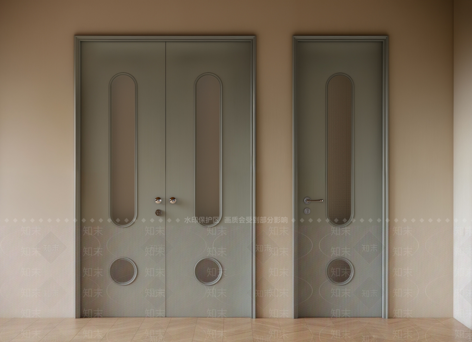 中古奶油双开门SU模型下载【ID:1201341355】