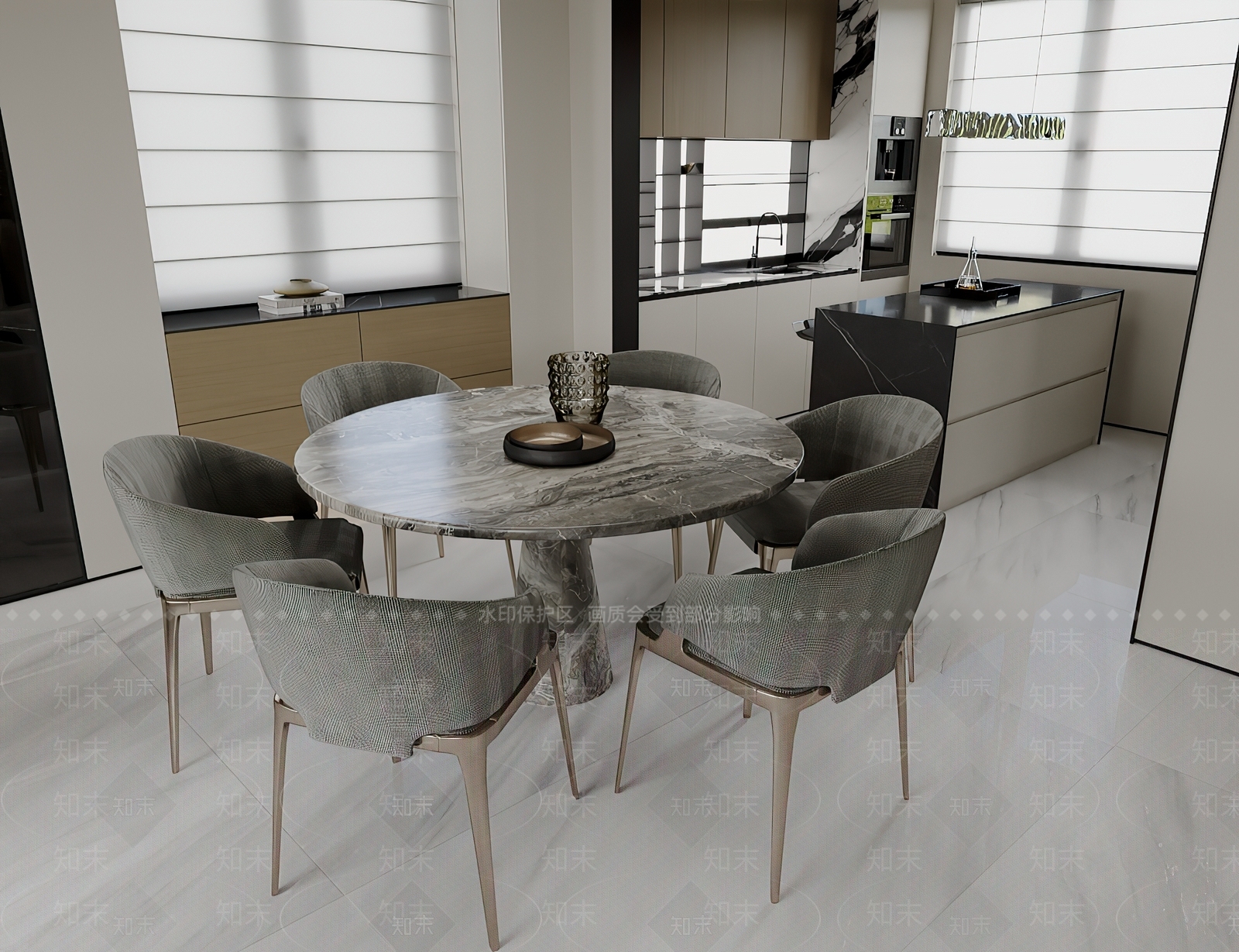 现代餐桌椅3D模型下载【ID:1201341483】