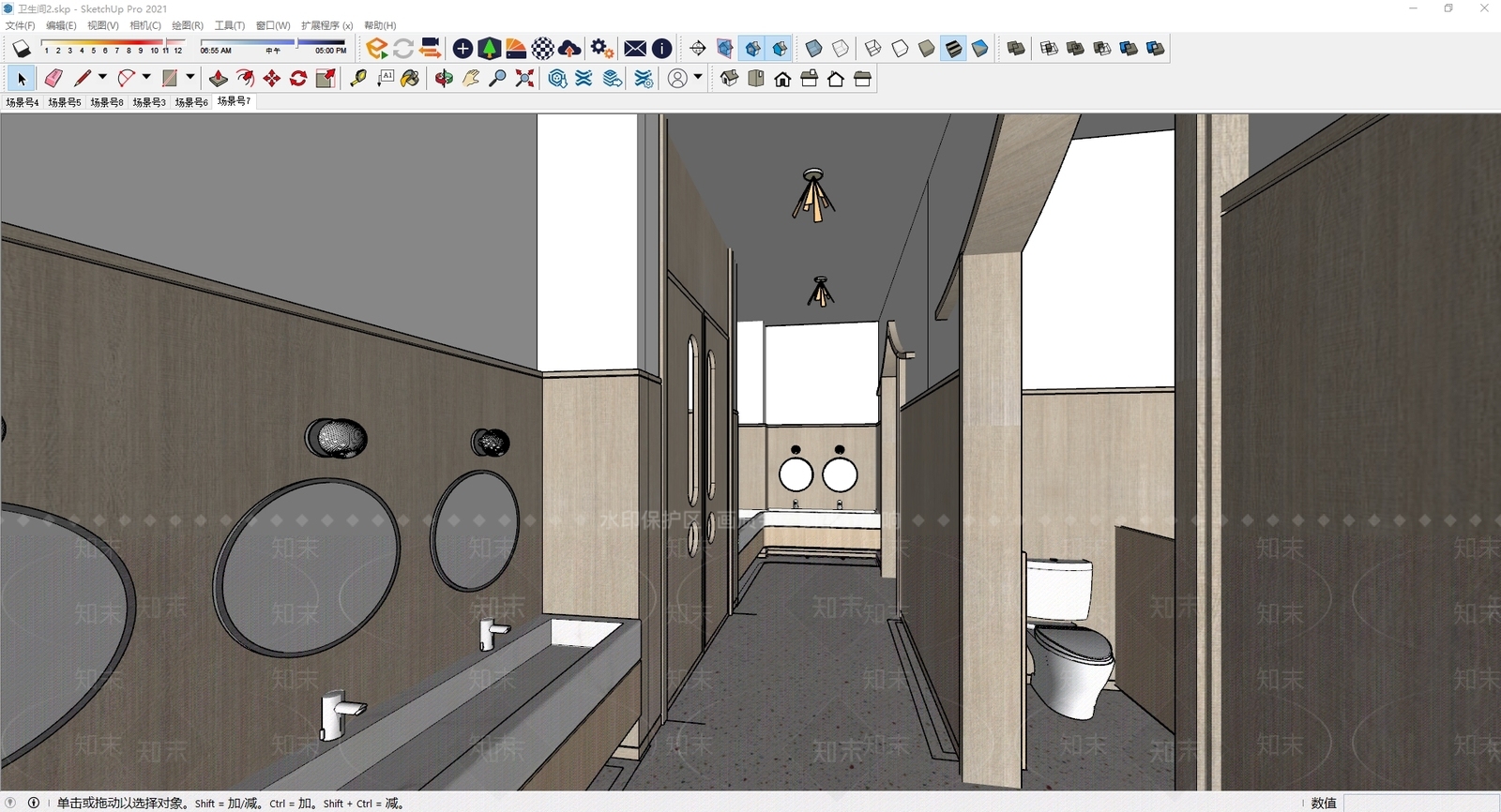 现代新中式其他学校空间SU模型下载【ID:1201343814】