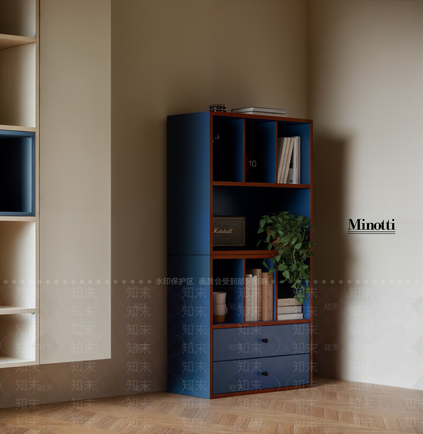 中古侘寂储物柜SU模型下载【ID:1201344698】