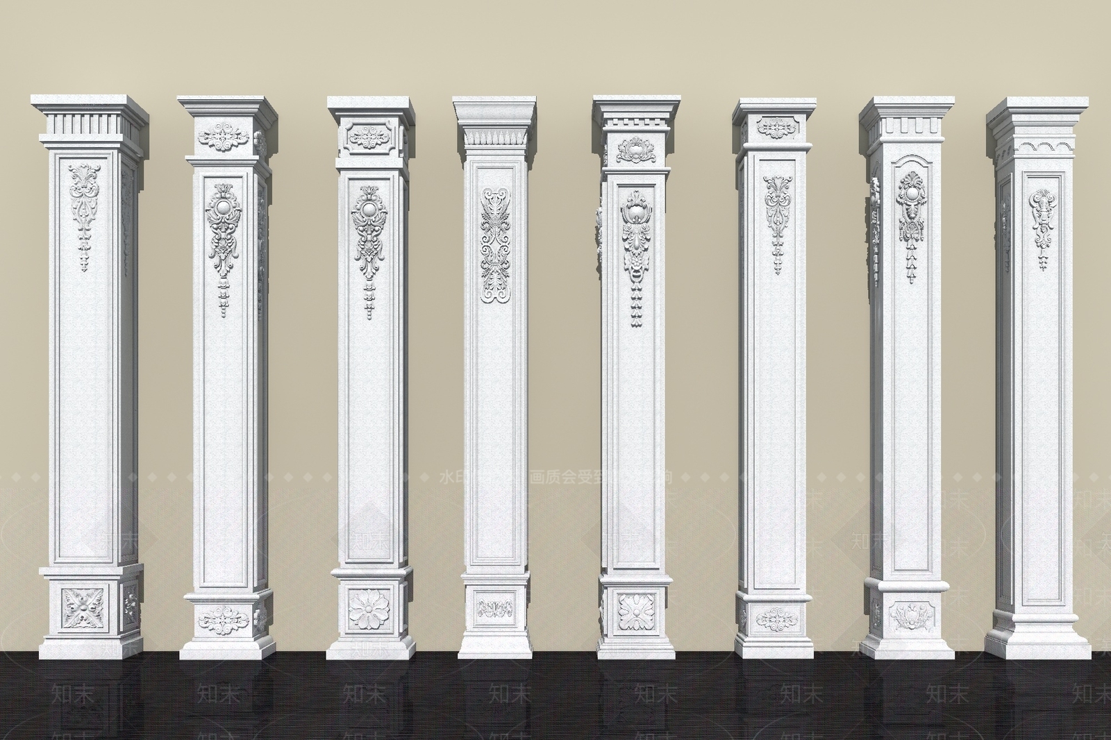 欧式柱子SU模型下载【ID:1201344849】