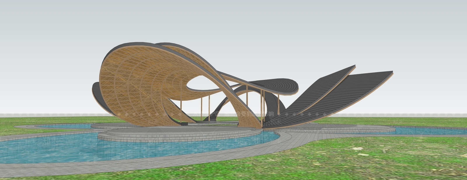 现代其他景观小建筑SU模型下载【ID:1201347212】