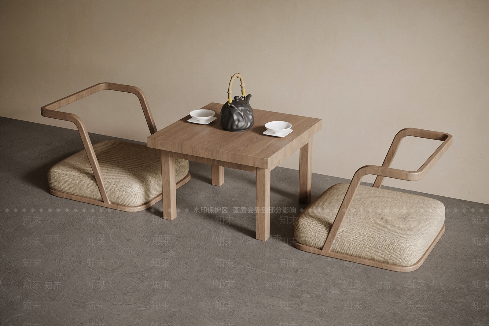 新中式茶桌椅3D模型下载【ID:1201347018】