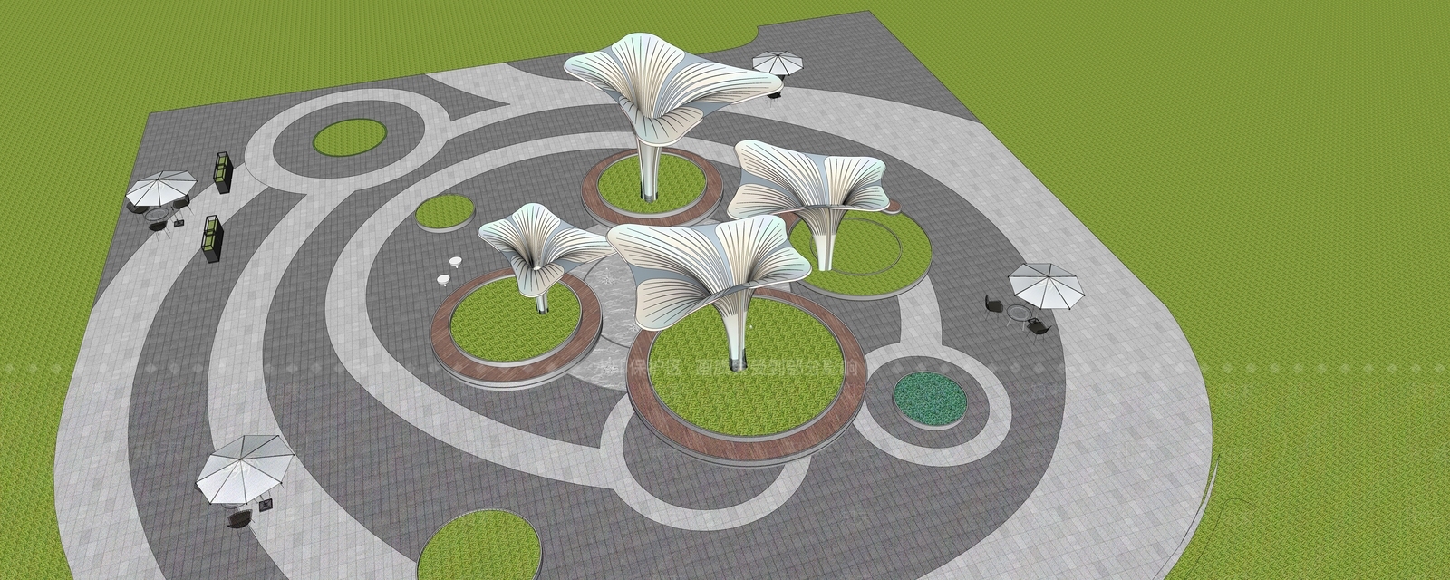 现代其他景观小建筑SU模型下载【ID:1201347607】