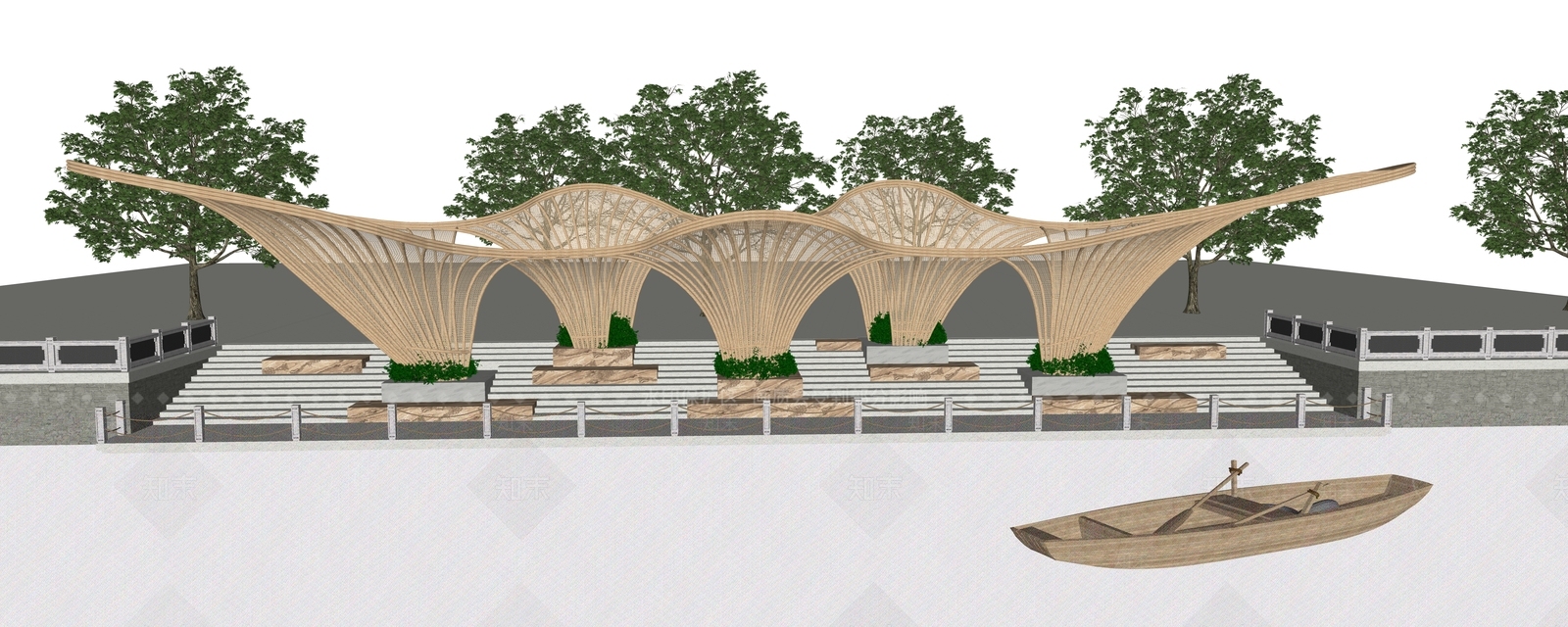 现代其他景观小建筑SU模型下载【ID:1201347880】