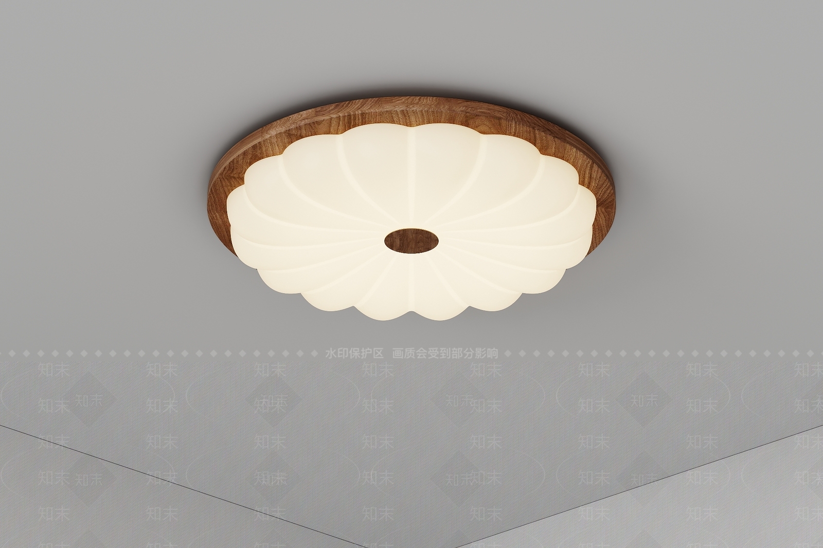 侘寂中古吸顶灯3D模型下载【ID:1201347901】
