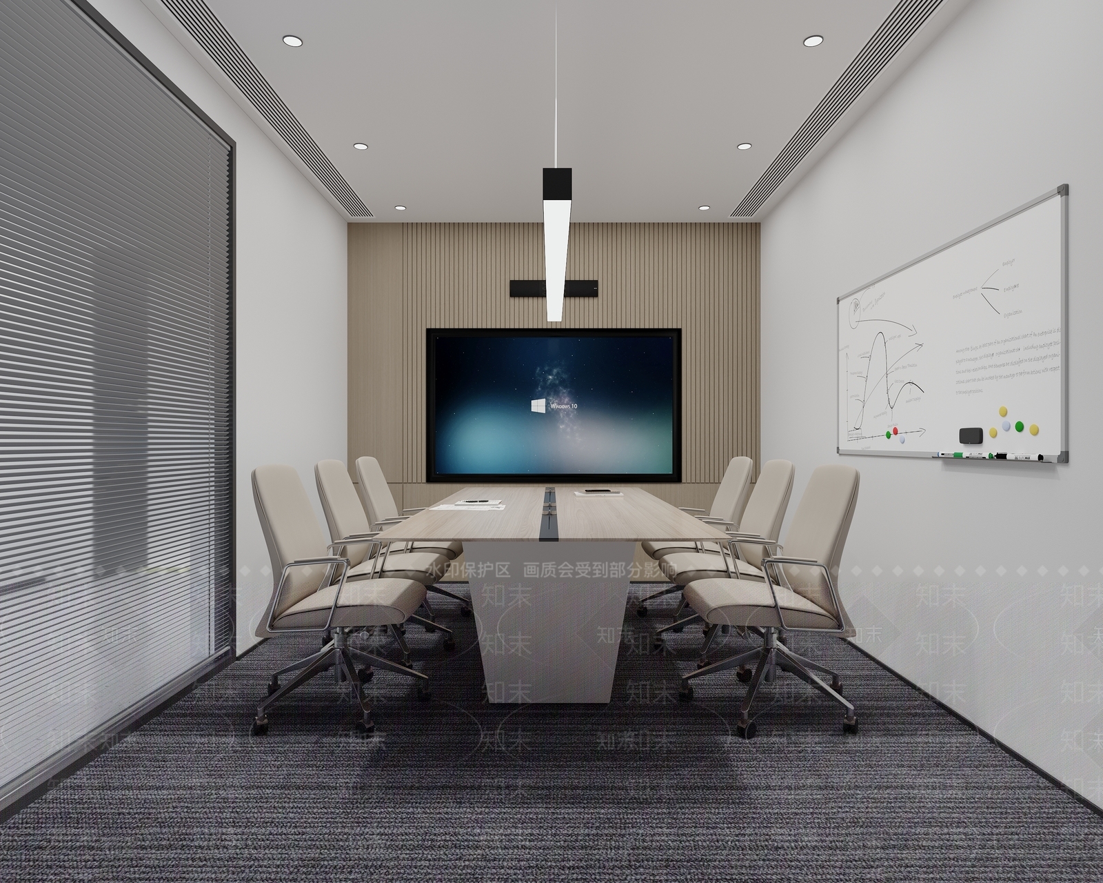 现代简约会议室3D模型下载【ID:1201348367】