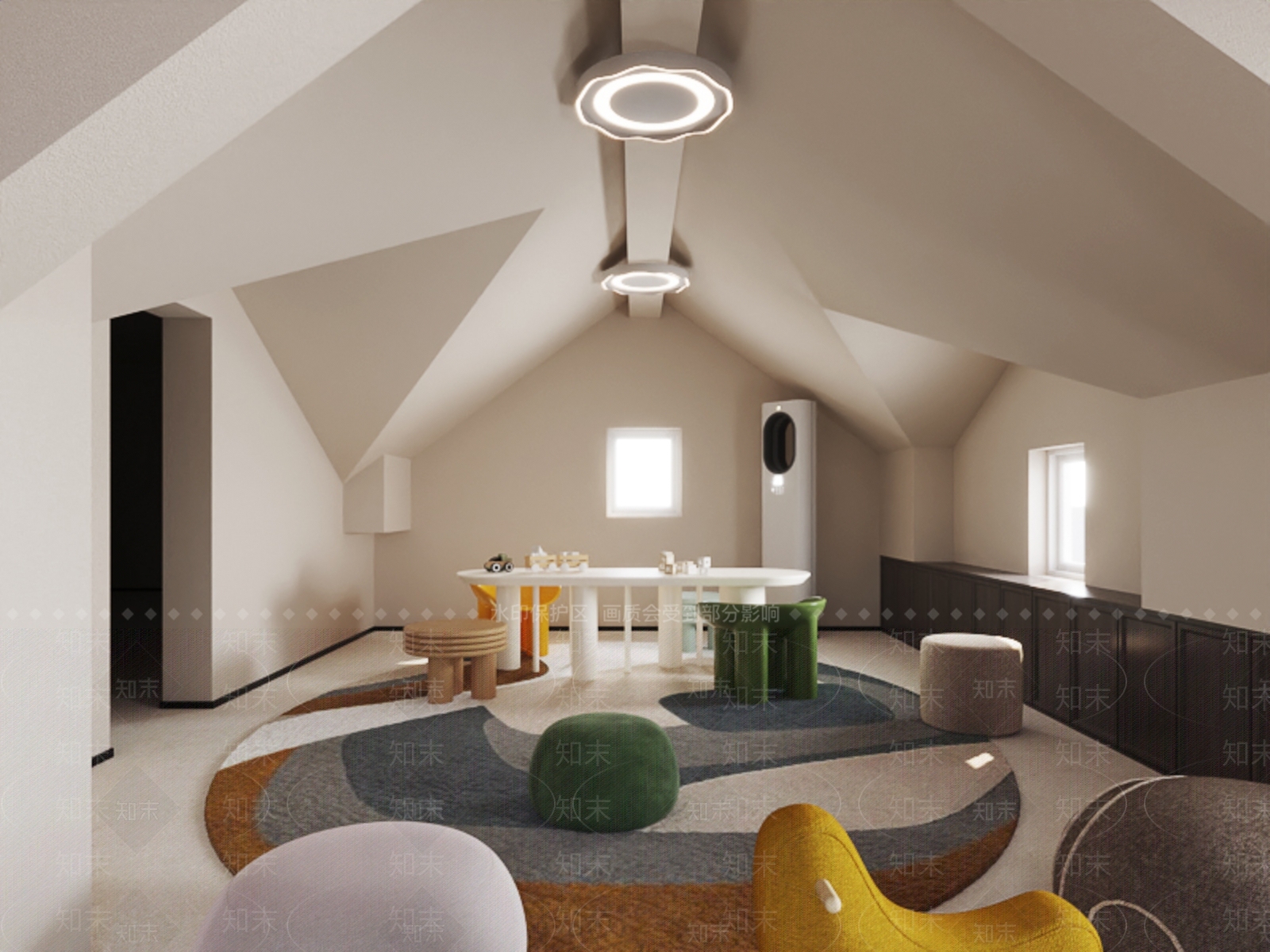 现代简约儿童娱乐室3D模型下载【ID:1201349431】